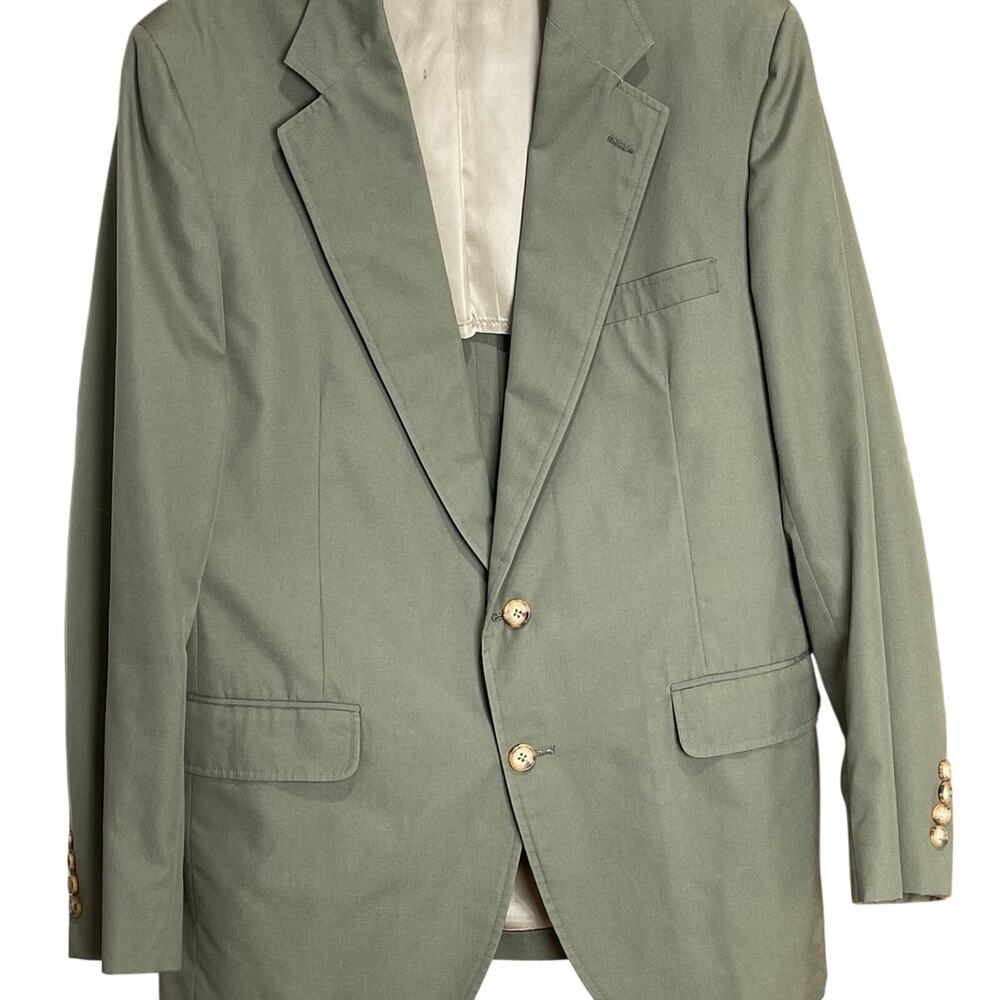 Men's Hamilton Green Suit Jacket Sport Coat w/ Single Breasted Two Button Front